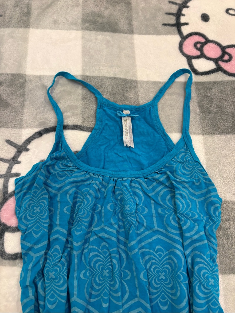 Garage Blue Patterned Racerback Tank Top - Picture 6 of 7